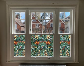 Art Deco Window Film, Privacy Window Film, Window Film, Decorative Window Film, Patterned Window Film, Coloured Window Film, Stained Glass