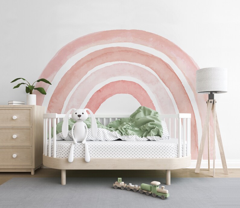 Rainbow Wall Sticker Baby Girl Nursery Stickers Rainbow Wall Etsy