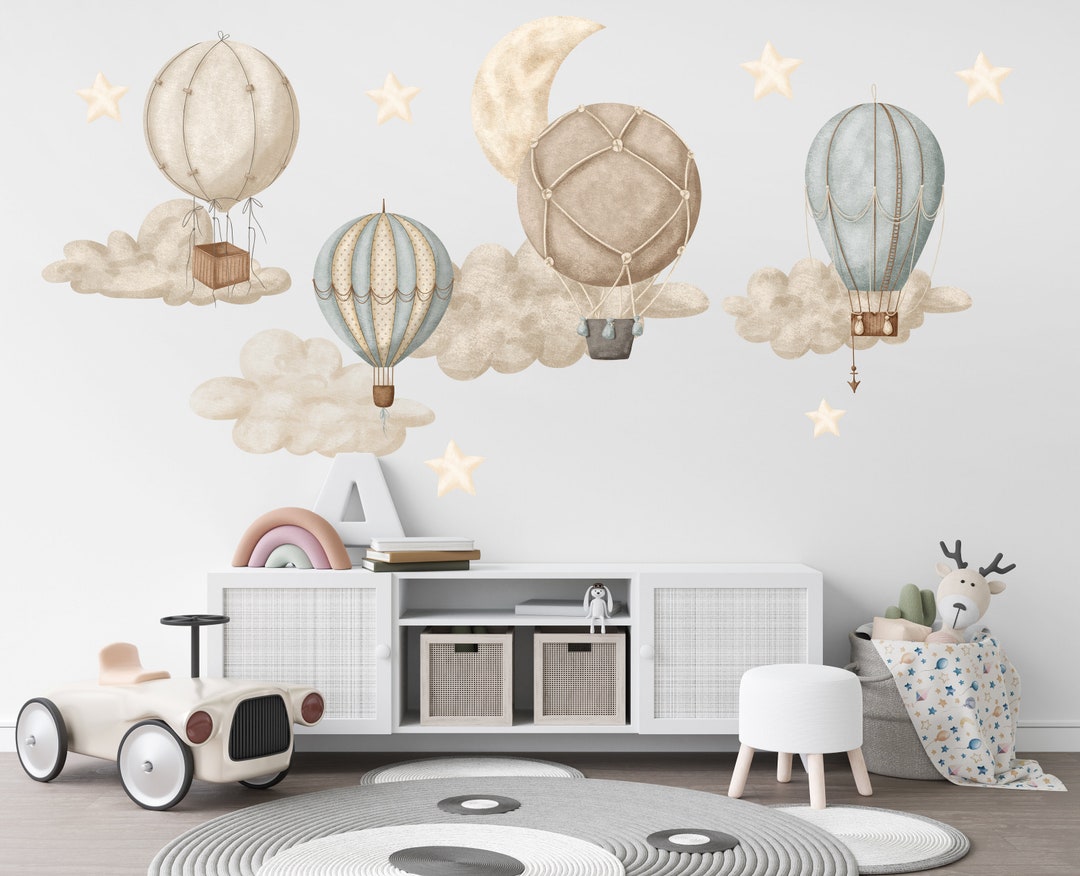 Nursery Wall Stickers, Nursery Wall Art, Boys Bedroom Wall Stickers, Hot Air Balloon Wall