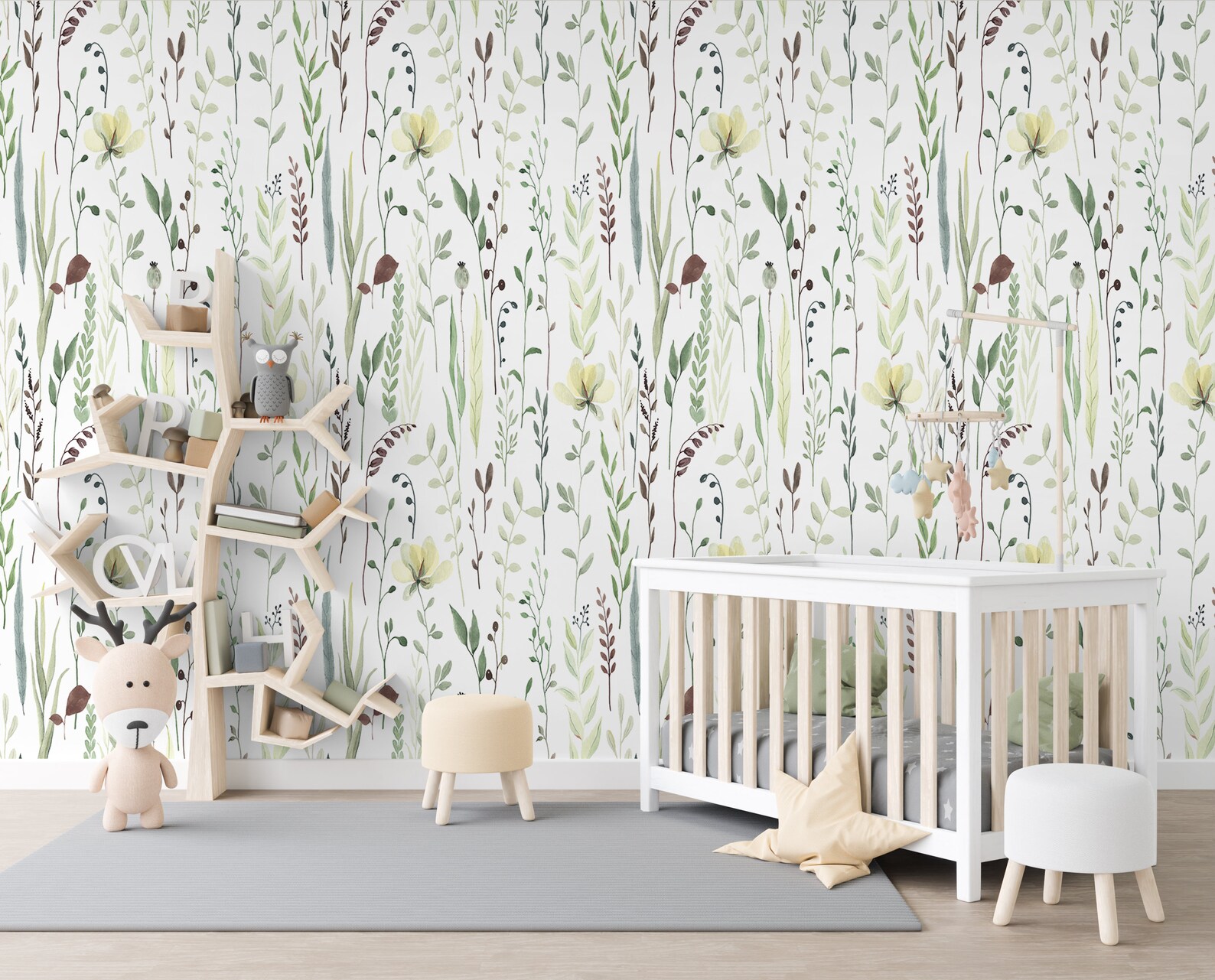 Nursery Wallpaper Wallpaper for Nursery Floral Wallpaper Etsy UK