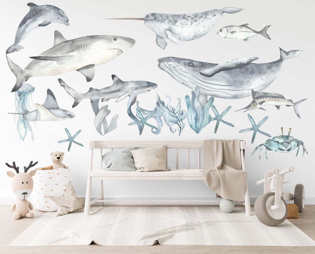 Ocean Wall Stickers Sealife Wall Stickers Sealife Stickers Etsy