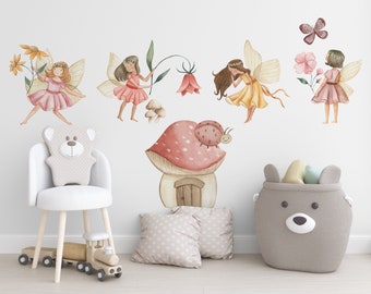 Fairy Wall Stickers, Fairy Wall Art, Fairy Wall Decals, Nursery Wall Stickers, Mural, Children's Wall Stickers, Playroom Wall Stickers
