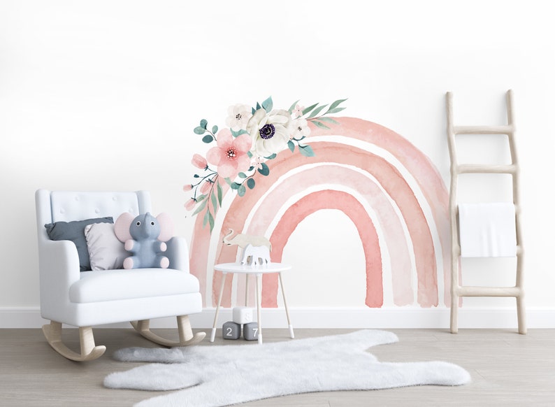 Rainbow Wall Sticker Baby Girl Nursery Stickers Rainbow Wall Etsy