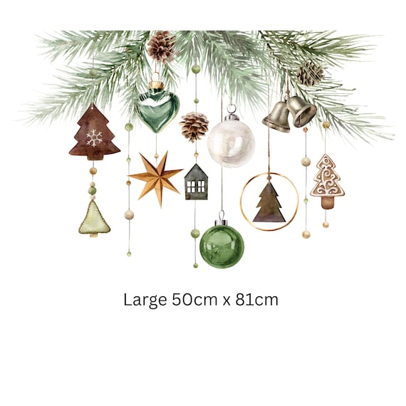 Doppelseitiger Weihnachtskranz Fenster Aufkleber