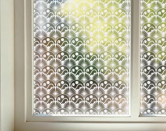 Frosted Patterned Privacy Window Film, Static Cling