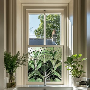 Window Film, Privacy Window Film, Art Deco Window Film, Kitchen Window Film, Bathroom Privacy Window Film Stained Glass Window Film