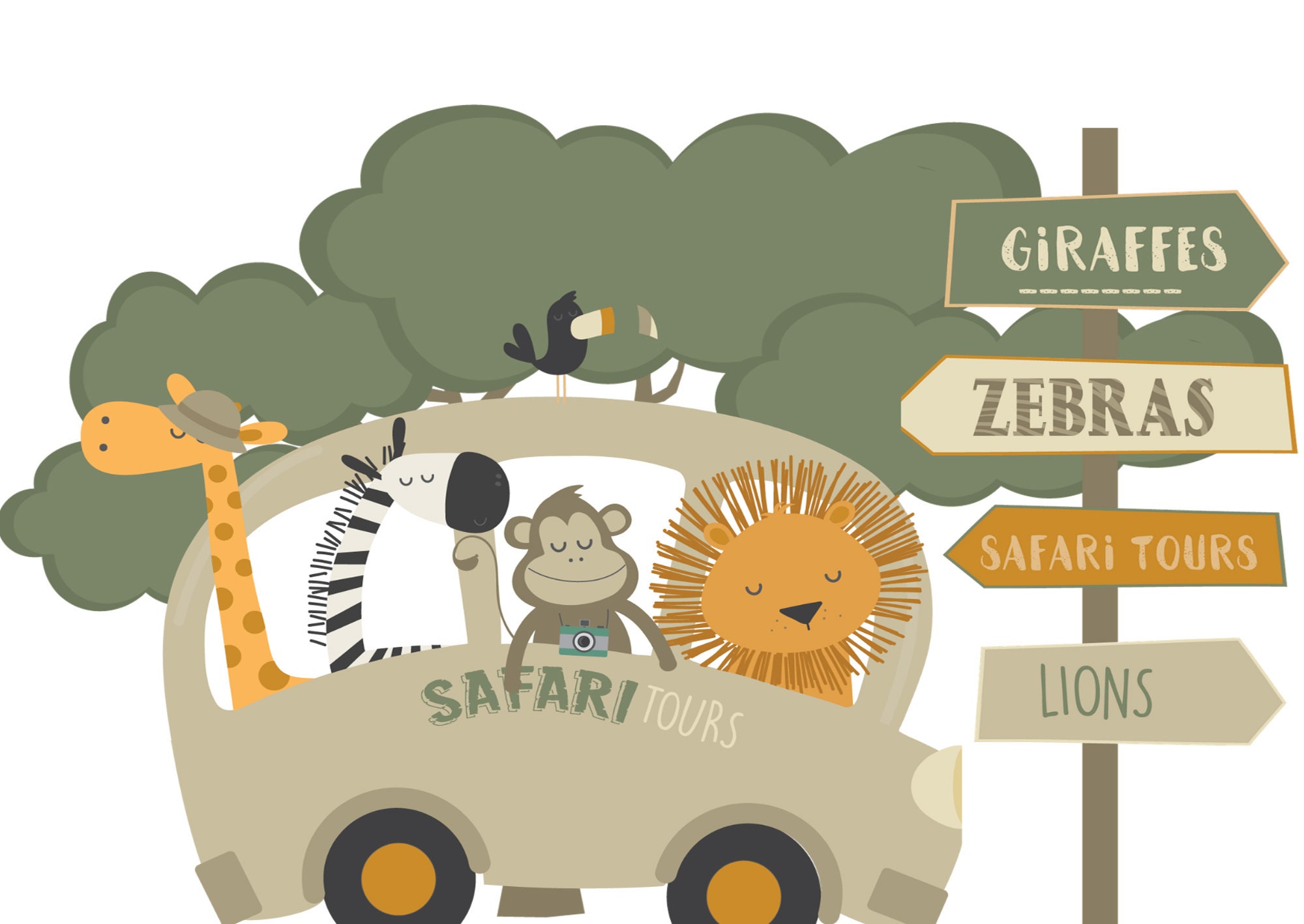 Safari Wall Stickers Safari Wall Decals Children's Etsy Canada