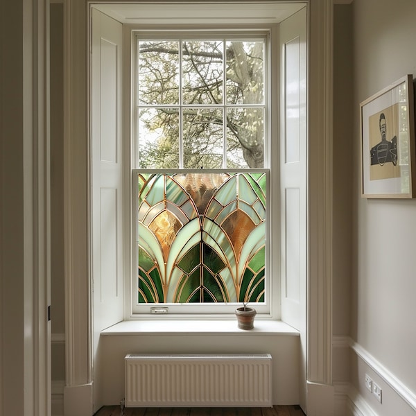 Art Deco Window Film, Privacy Window Film, Window Film, Decorative Window Film, Patterned Window Film, Coloured Window Film, Stained Glass