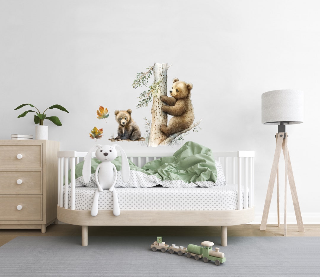Woodland Wall Stickers, Baby Bear Wall Stickers, Bear Wall Stickers