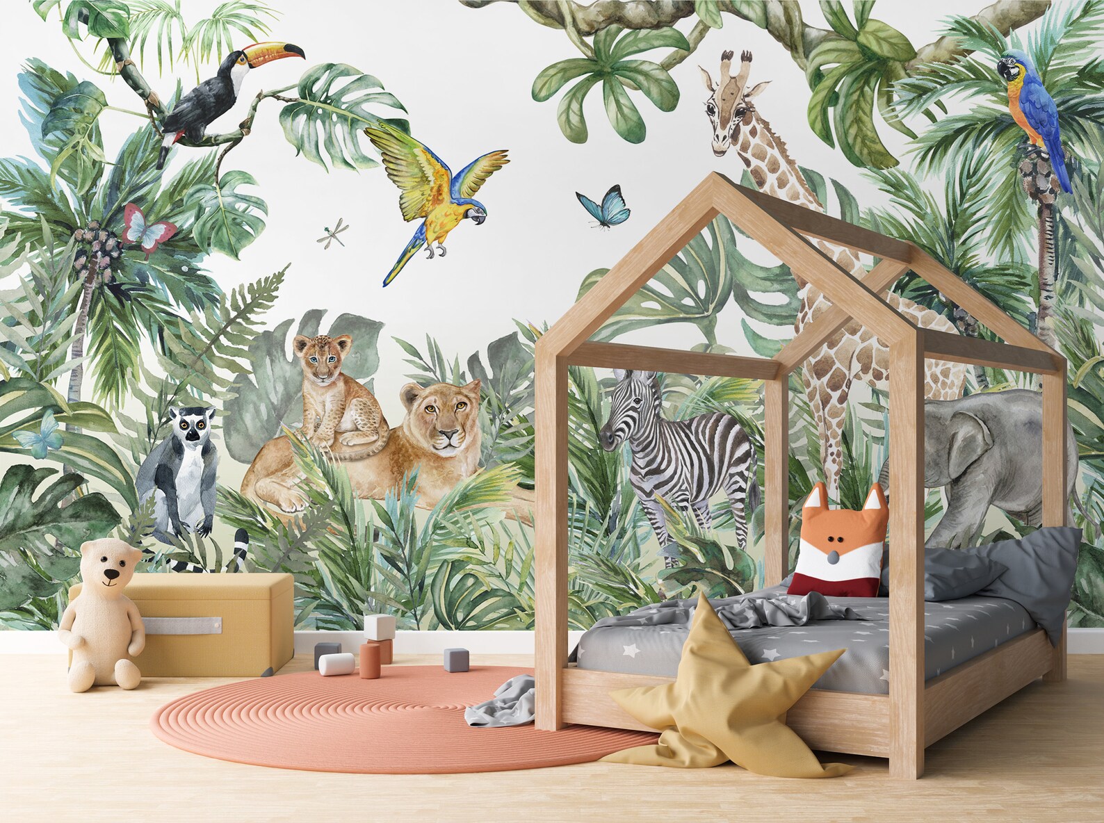 Safari Nursery Wallpaper/Wallpaper For Nursery/Safari | Etsy