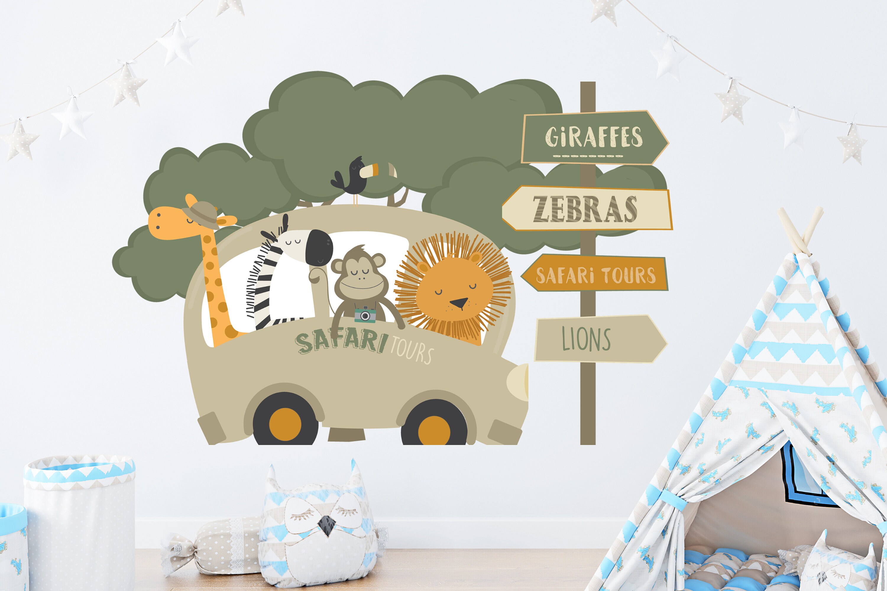 Safari Wall Stickers Safari Wall Decals Children's Etsy Canada