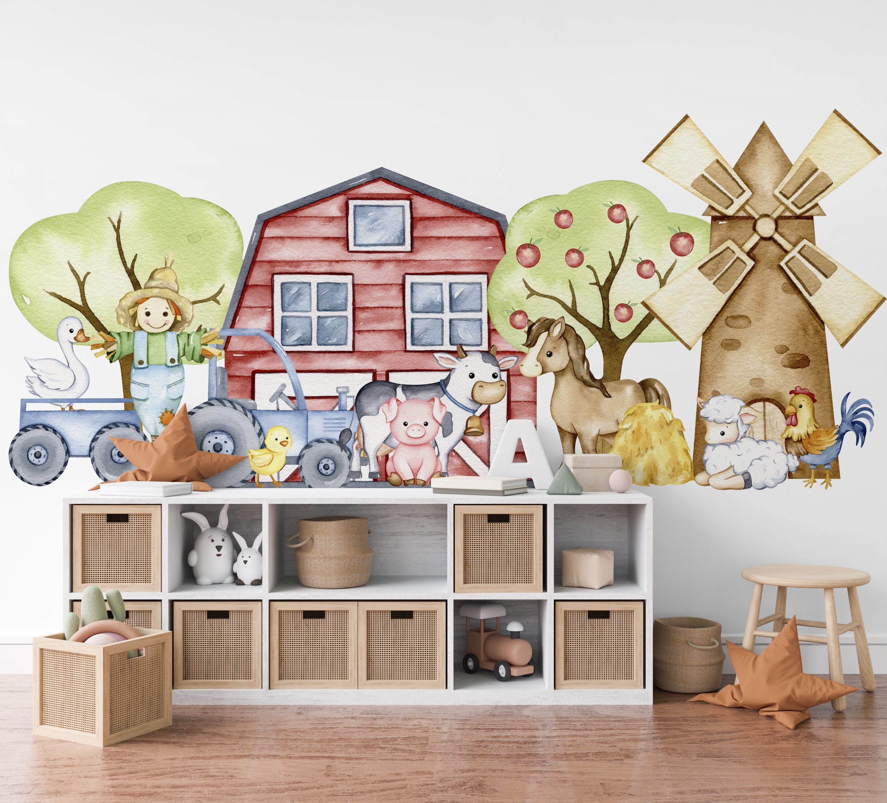 Nursery Wall Stickers Tractor Wall Stickers Farm Yard Wall Etsy