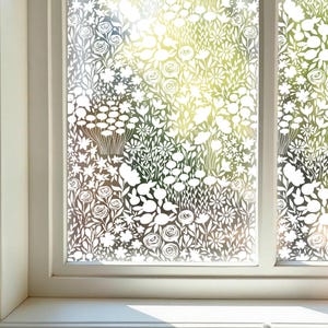 Frosted Privacy Window Film, Patterned Privacy Window Film, Window Film, Patterned Window Vinyl, Static Cling, Privacy Window Film