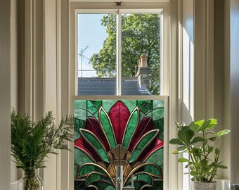 Art Deco-fönsterfilm, sekretessfilm för glas, anpassad storlek