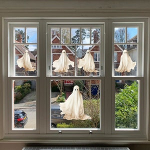 Halloween Fenstersticker, Halloween Witwe Abziehbilder, Halloween Fensterdeko, Gespenster Fenstersticker, Gespenster Fensterbild