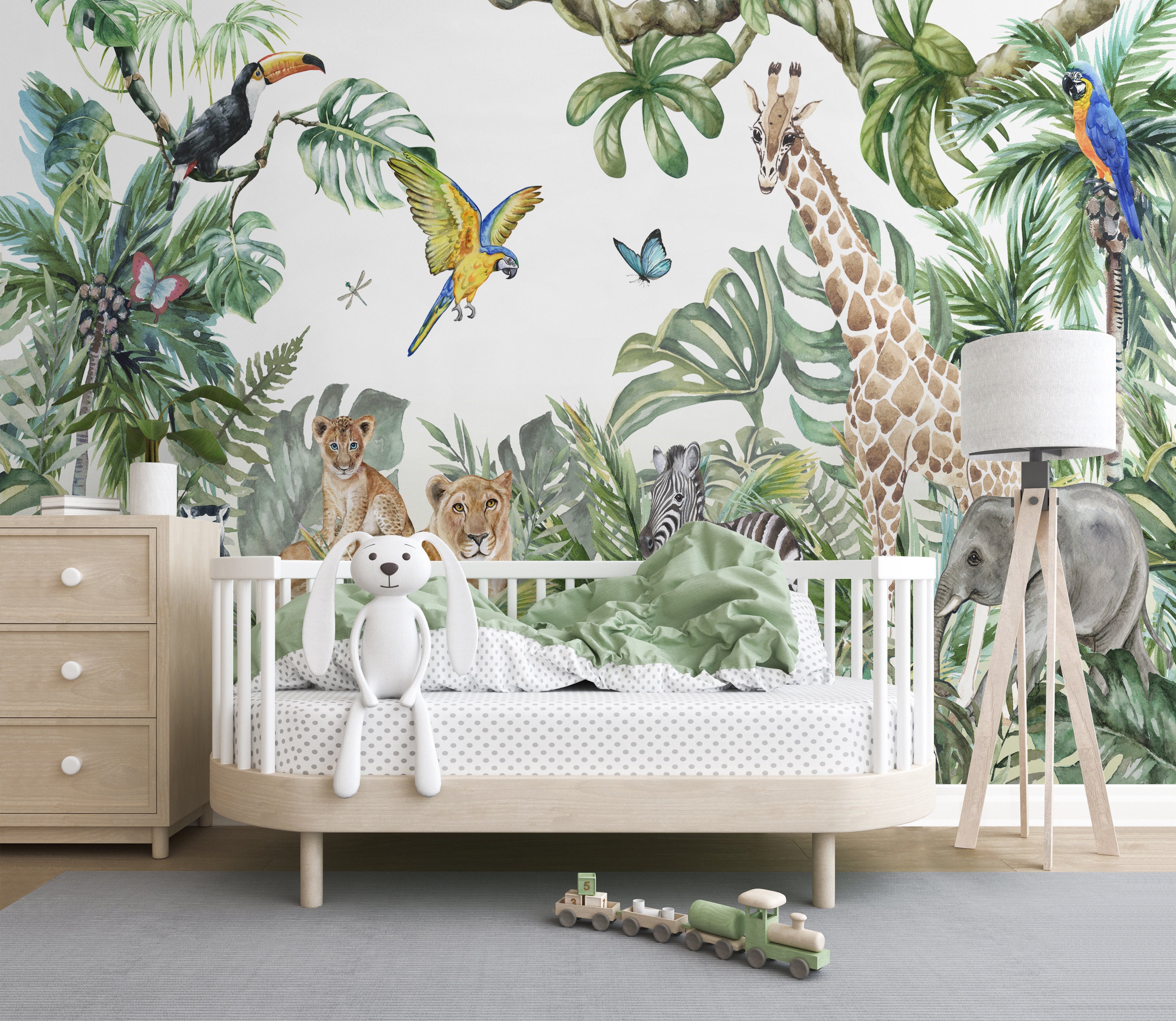 Safari Nursery Wallpaper/wallpaper for Nursery/safari - Etsy UK