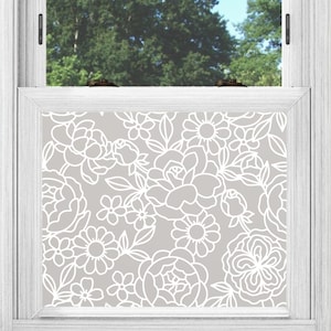frosted Privacy Window Film, Static Cling Privacy Window Film, Window Film, Patterned Window Film, Static Cling, Privacy Window Decoration