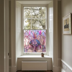 Pink Window Film, Privacy Window Film, Art Deco Window Film, Decorative Window Film, Front Door Window Film, Stained Glass Window Film