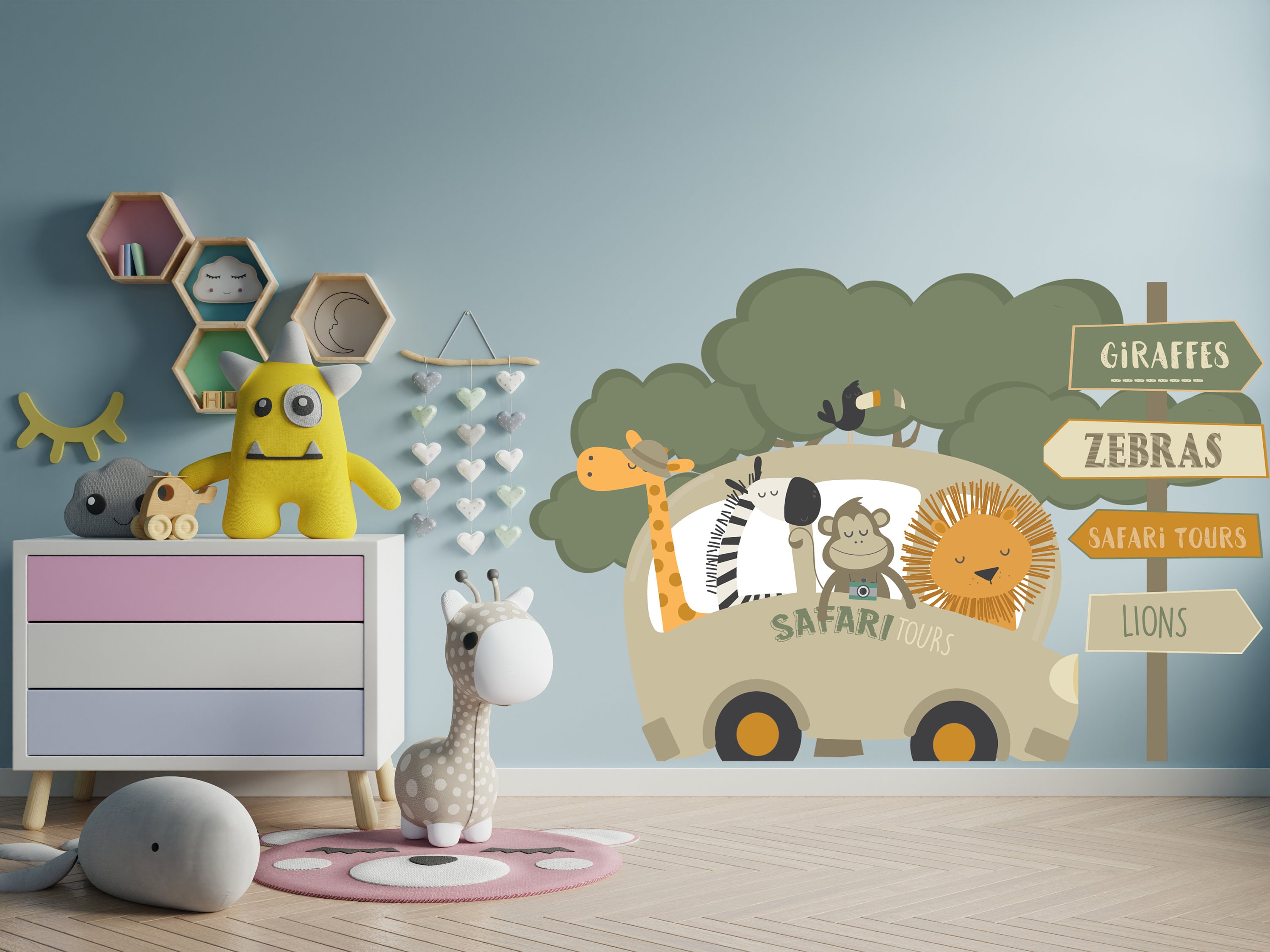 Safari Wall Stickers Safari Wall Decals Children's Etsy Canada