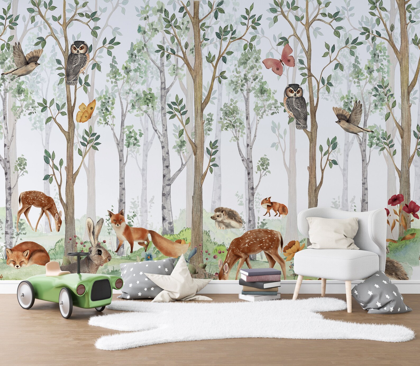 Woodland Nursery Wallpaper/wallpaper for Nursery/woodland - Etsy
