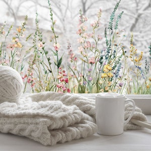 Película para ventanas con privacidad, película estática para ventanas, película para ventanas, vinilo estampado para ventanas, película estática para ventanas, película floral para ventanas