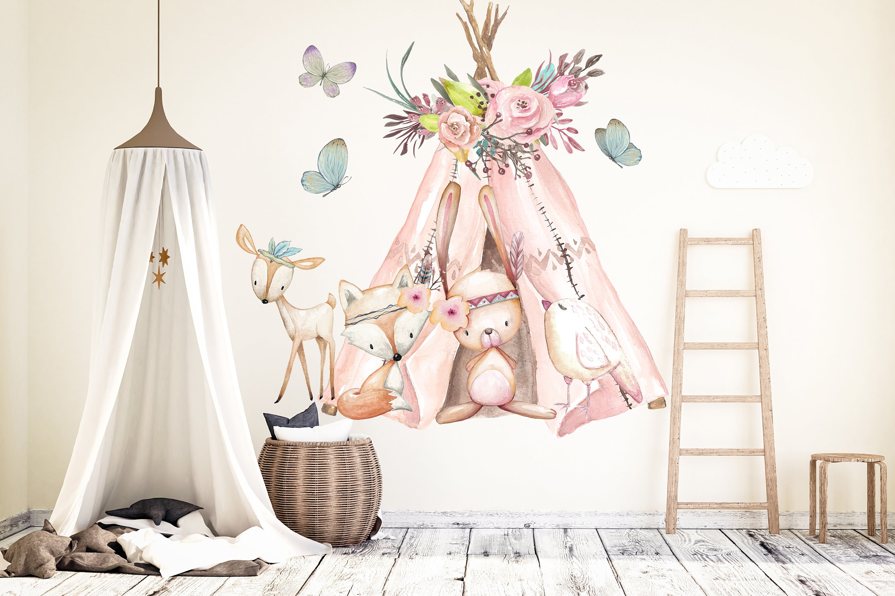 Woodland Animal Wall Stickers Wall Stickers Nursery Wall Etsy UK