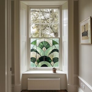 Privacy Window Film - Stained Glass Window Film - Decorative Adhesive Privacy Film - Light Filtering Window Covering - Privacy Window Film