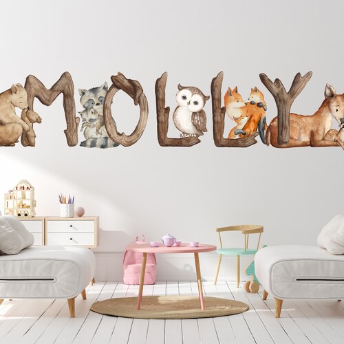 Woodland Name Decal/woodland Nursery Decor/woodland Etsy UK