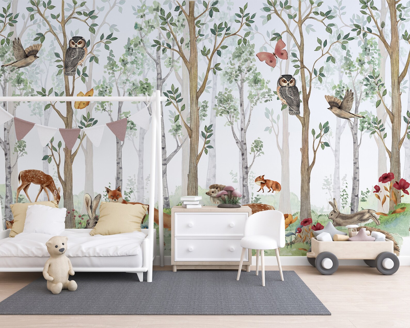 Woodland Nursery Wallpaper/wallpaper for Nursery/woodland - Etsy