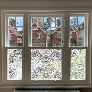 Privacy Window Film, Static Cling Privacy Window Film, Window Film, Patterned Window Vinyl, Static Cling, White Privacy Window Decoration