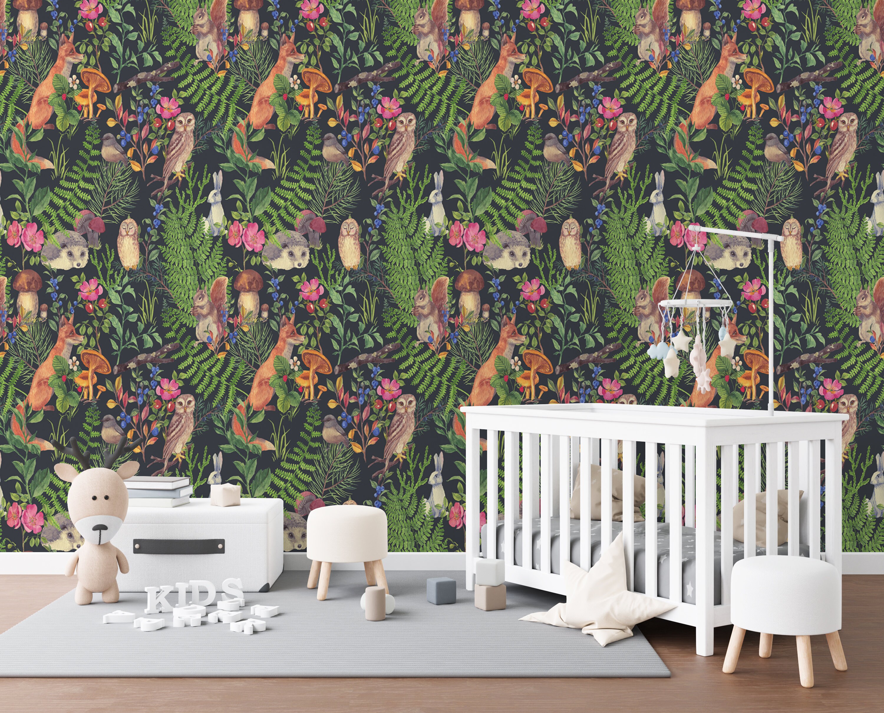 Woodland Nursery Wallpaper / Wallpaper Voor Kwekerij / Etsy Nederland