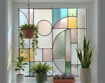 Window Film, Privacy Window Film, Art Deco Window Film, Decorative Window Film, Window, Front Door Window Film, Stained Glass Window Film