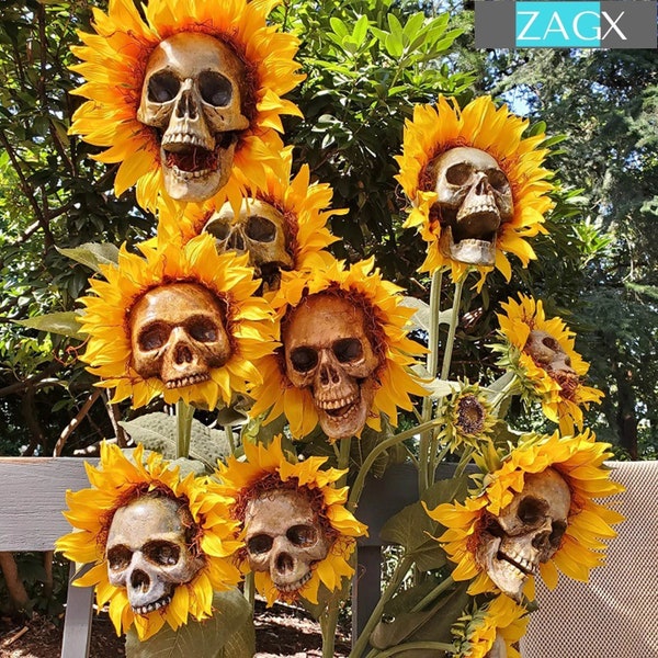 Halloween Decor Skull Sunflowers, Halloween Lawn Decor, Halloween Decorations,  Halloween Decorations Outdoor,Outdoor and Gardening