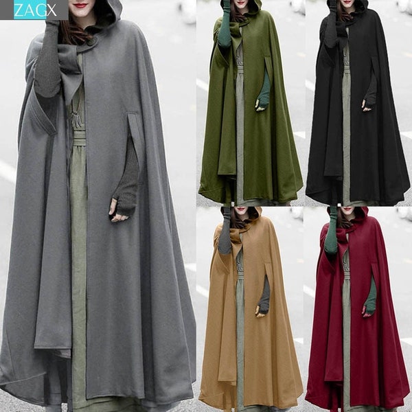 Halloween Costumes, Long Cape Cloak Hooded,Long Medieval Cloak, Gothic Cape, Medieval Cosplay,Gothic Costumes For Women