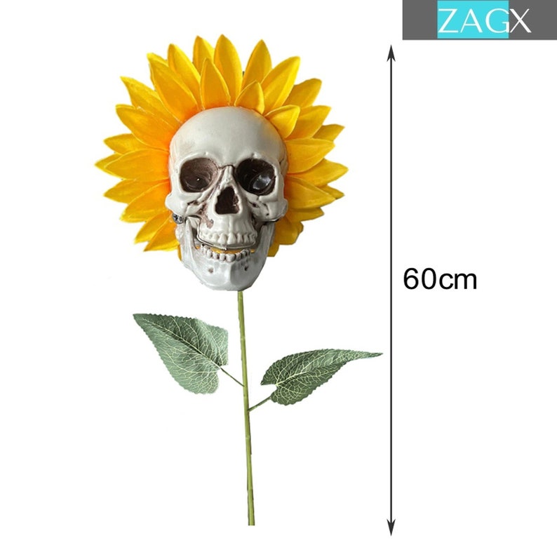 Halloween Decor Skull Sunflowers Halloween Lawn Decor Etsy