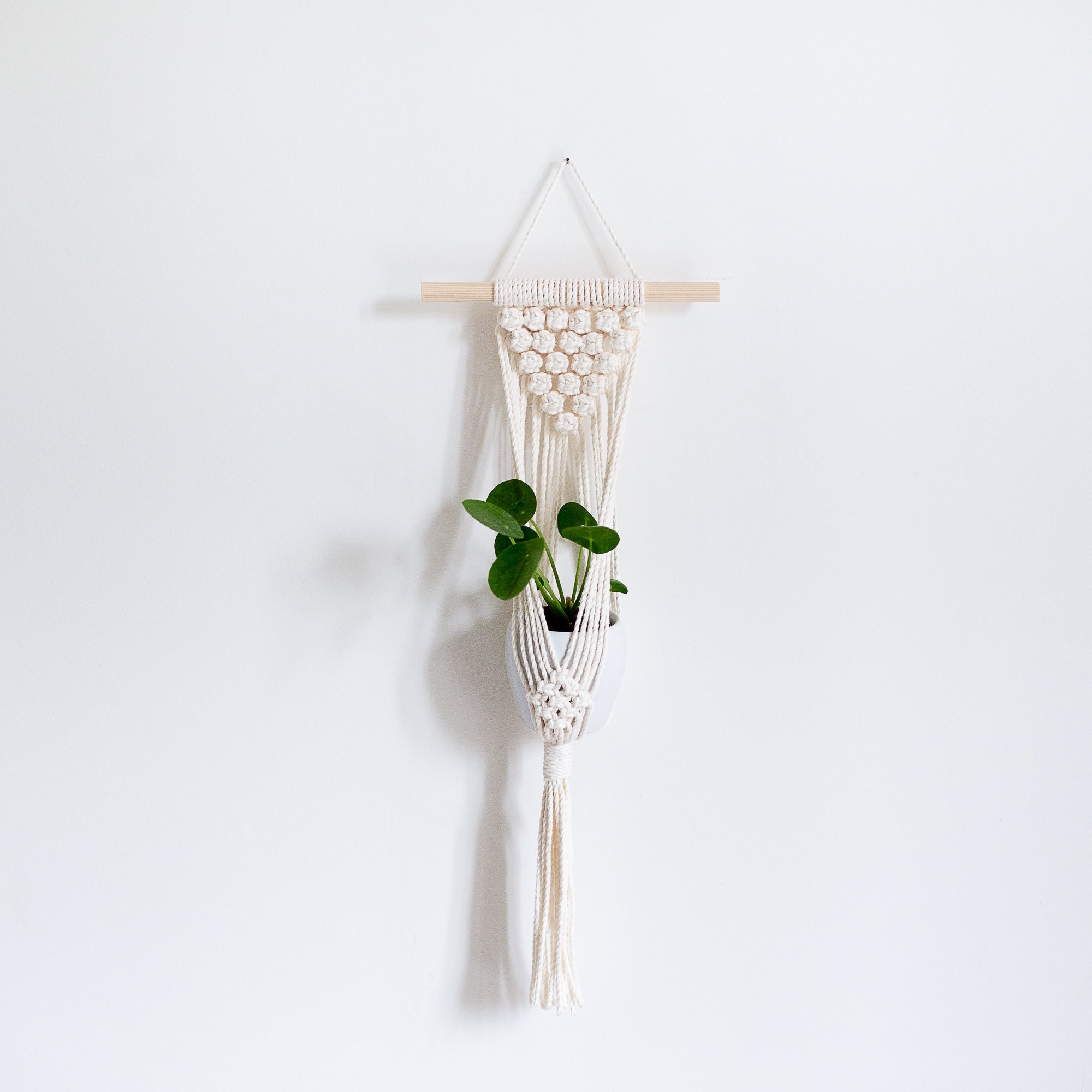 Petite Suspension Pour Plantes en Macramé - Déco Murale Decoration d'interieur Bohème Suspendu Ecore