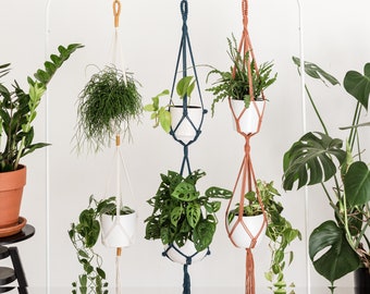 Double Macramé Plant Hanger - Three different styles - Bohemian Interior Decoration - Modern Boho Home Decor - Indoor Plant Suspension