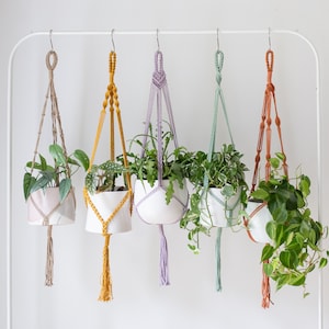 Plantenhanger gemaakt van 100% gerecycled katoen - Ecofriendly Home Decor - Macramé plantenophanging