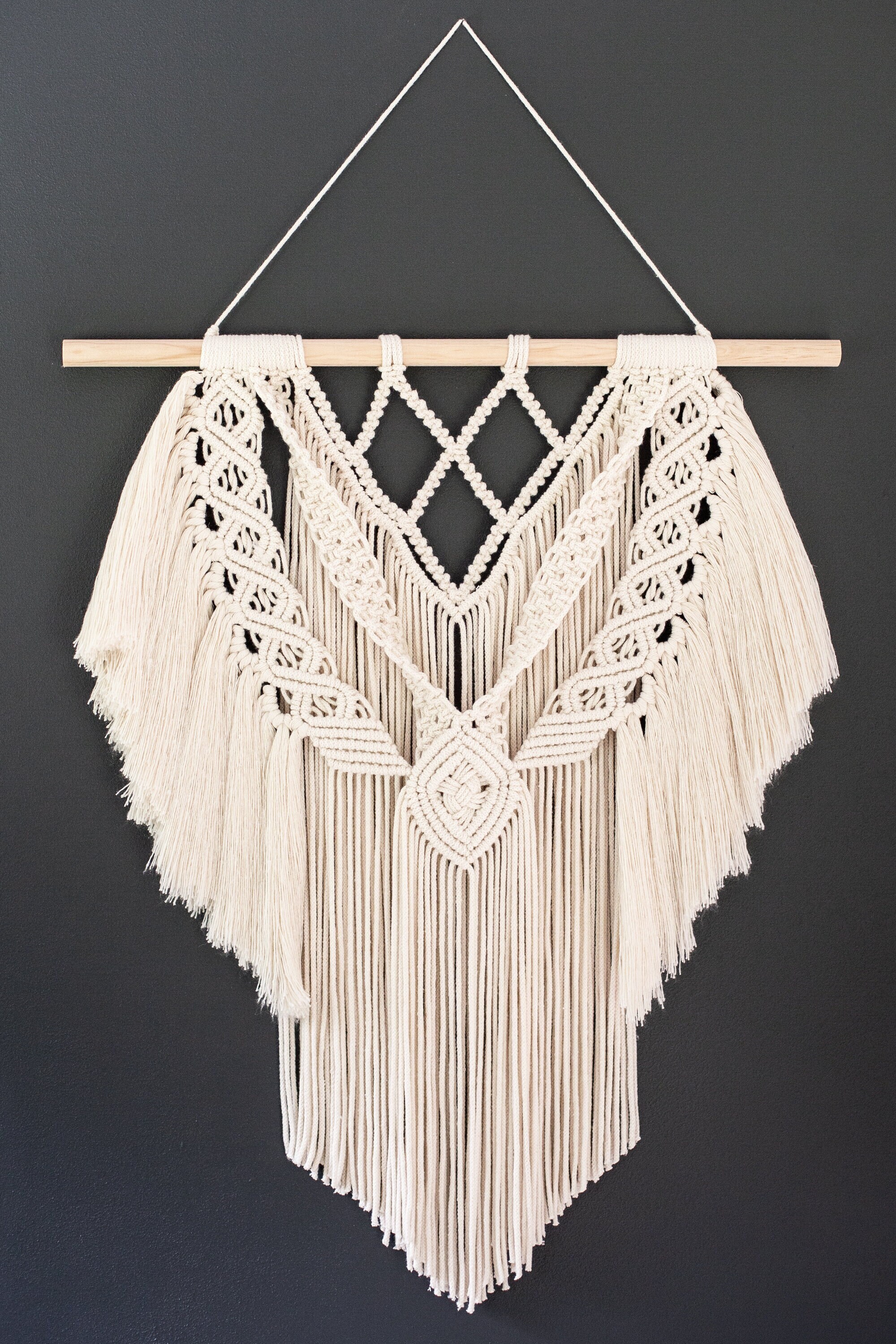 Tenture Murale avec Frange - Macramé Mural Déco Bohème Décoration d'intérieur Tissage Murale en Macr