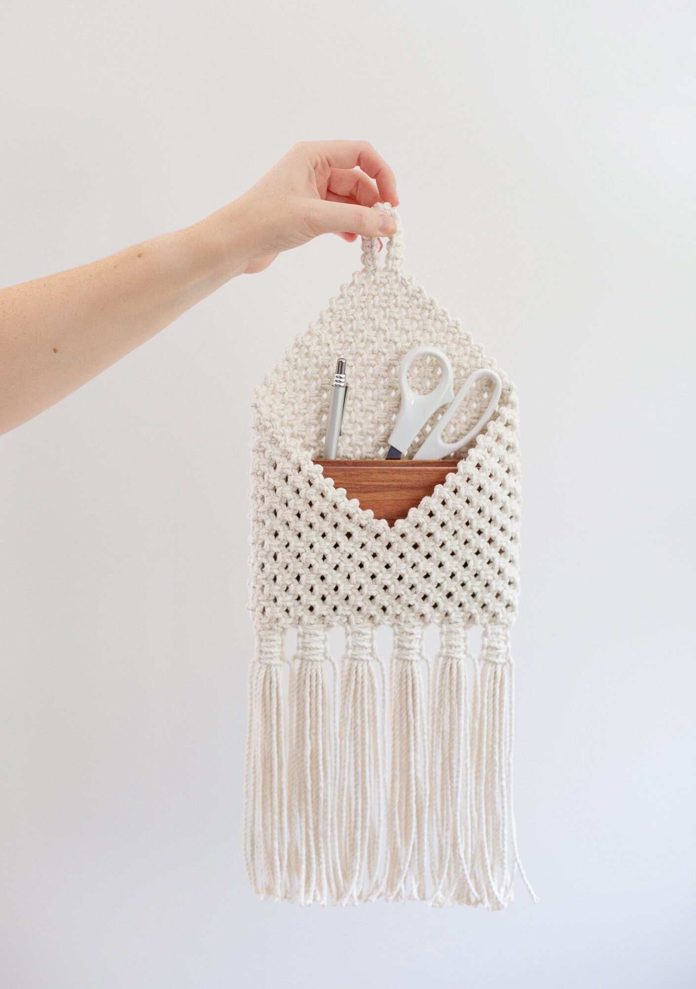 Vide-Poche en Macramé - Organiseur Mural Accessoire de Bureau Déco Bohème Décoration Murale Chic Ran