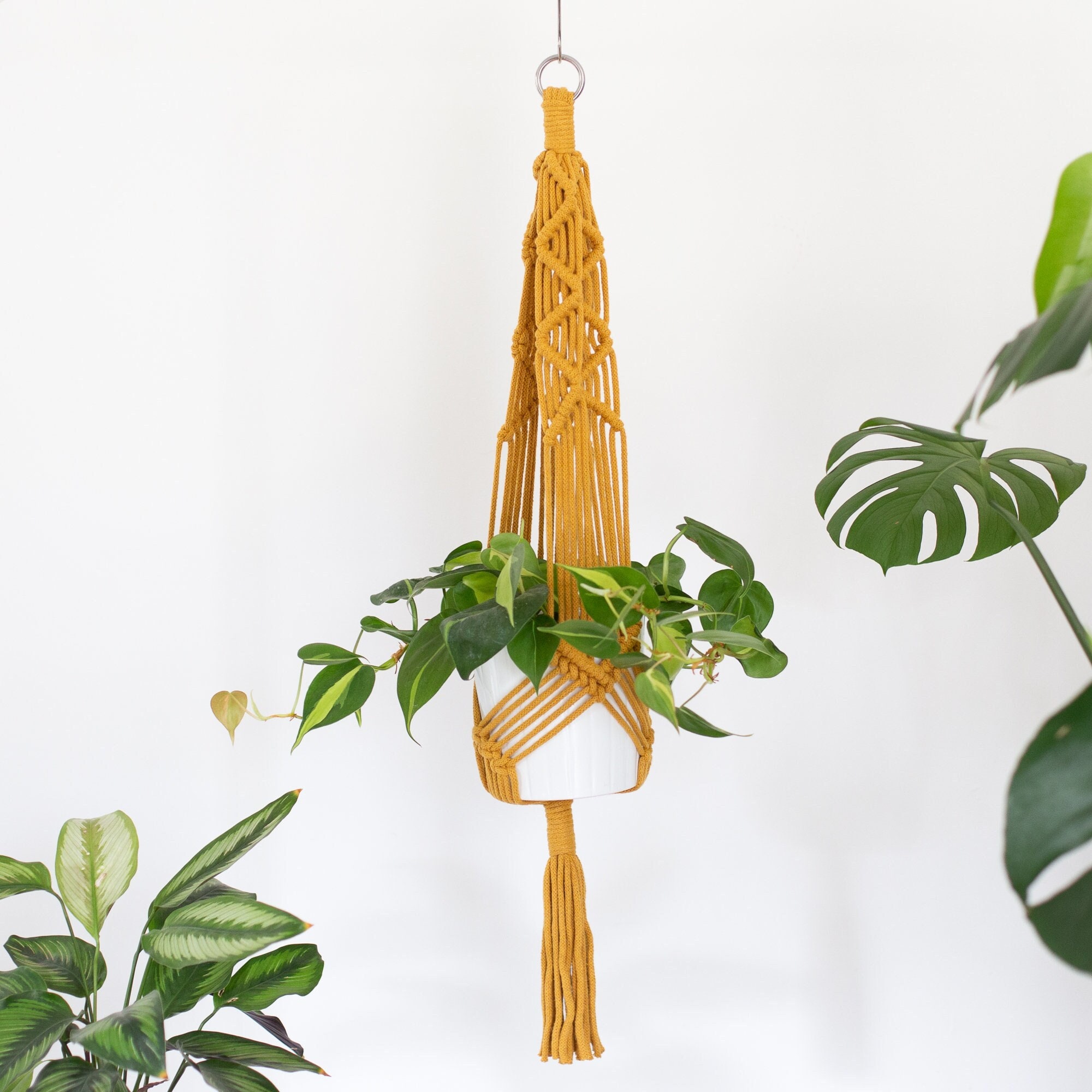 Suspension Pour Plantes Géométrique - Décoration d'intérieur en Macramé Support Plantes Cintre Déco 