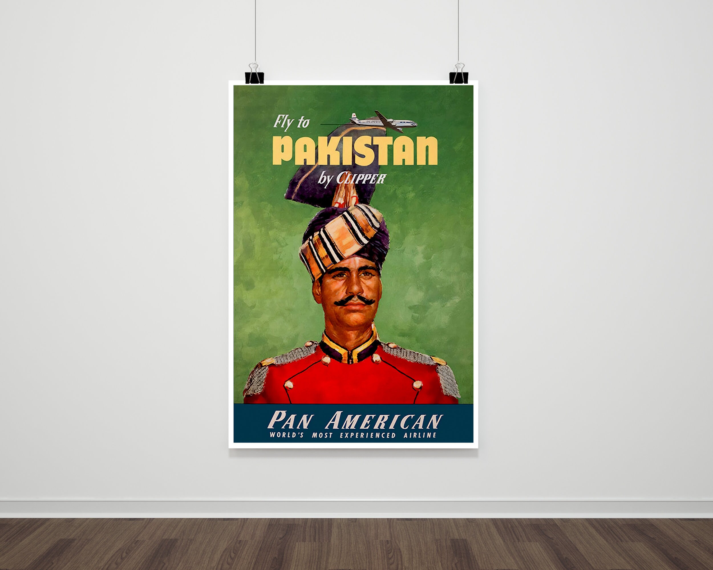 Vintage Pakistan travel poster print wall art Pakistan Etsy