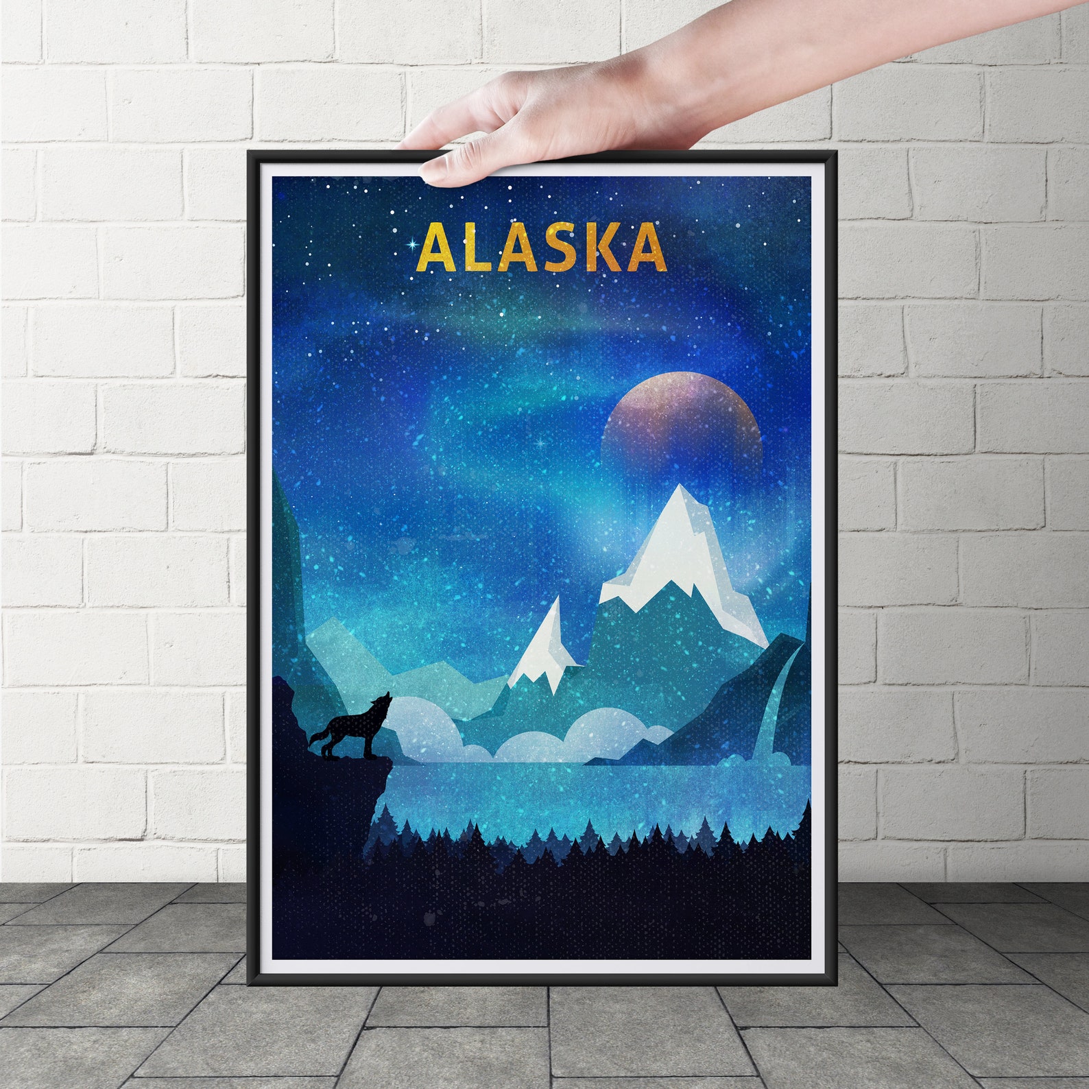 Alaska Vintage style Travel Poster Alaska Travel poster | Etsy