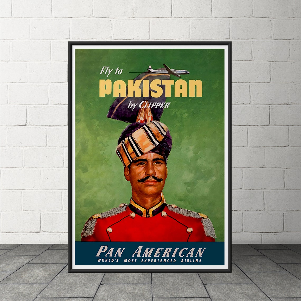 Vintage Pakistan travel poster print wall art Pakistan Etsy