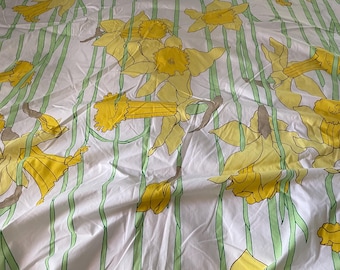 Martex Percale FULL Size Fitted Sheet Only NO Pillowcase Daffodil Pop Art