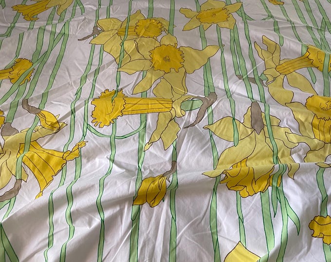 Martex Percale FULL Size Fitted Sheet Only NO Pillowcase Daffodil Pop Art