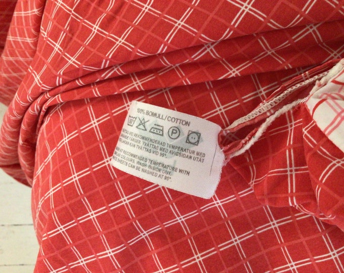 Boras Sweden Textiles Cotton Red White Graphic Twin Duvet Cover