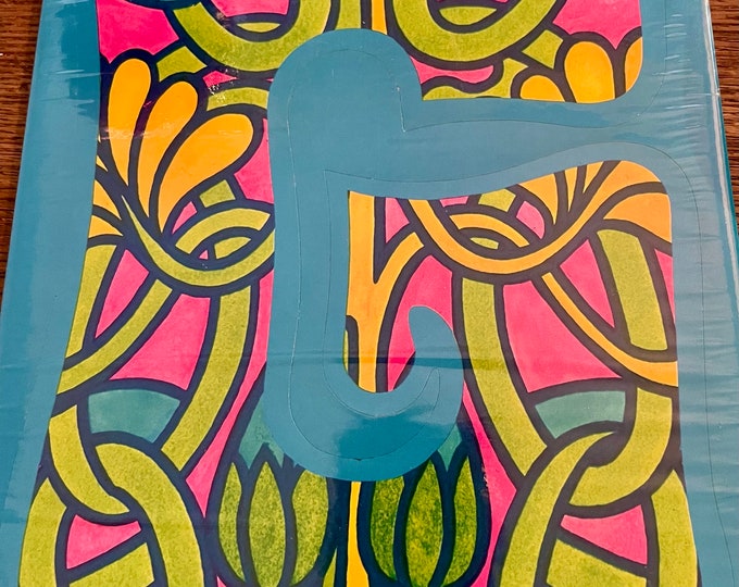 Psychedelic Letter G Decal by Hallmark Cards Kansas City 1970s