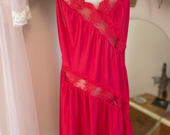 Henson Kickernick Red Chemise 1970s Asymmetrical Size Small