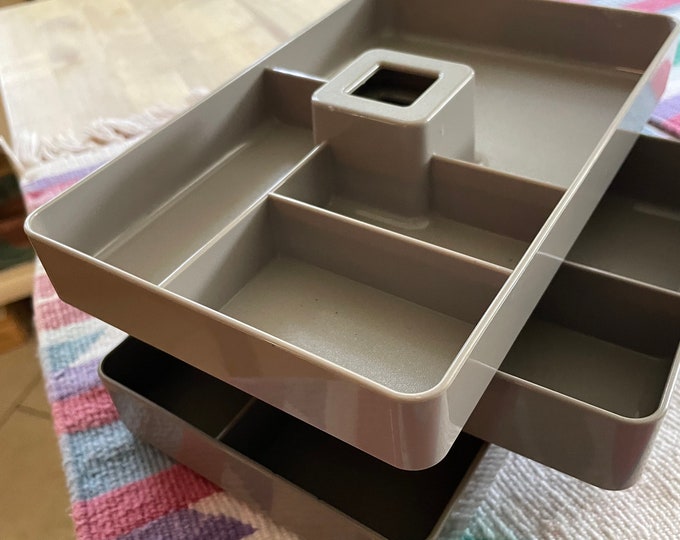 MCM Tupperware Taupe Organizer Stacking Trays Kartell Style